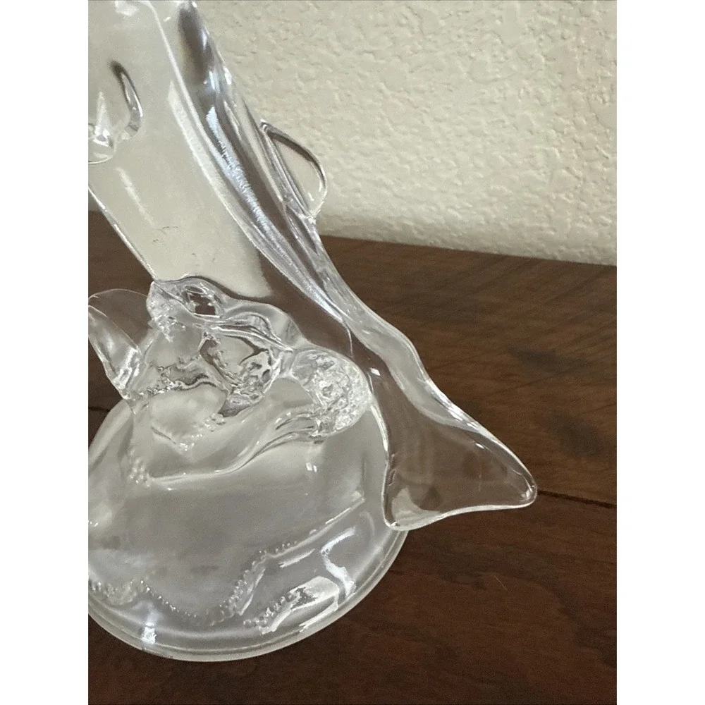 Cristal D'Arques-Durand Jumping Trout on Frosted Dome Base Figurine Fish
